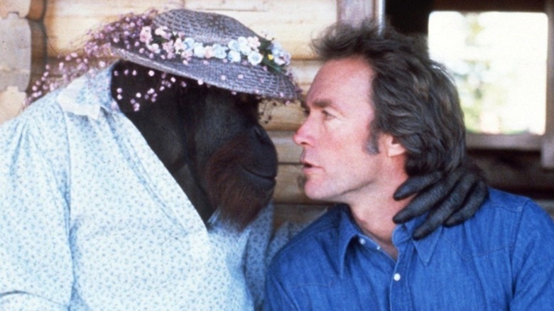 Clint Eastwood with orangutan