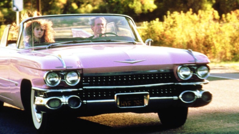 Clint Eastwood driving pink Cadillac