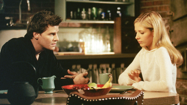 Angel looking at Buffy in 