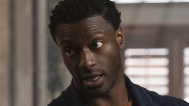 Aldis Hodge speaking in close-up