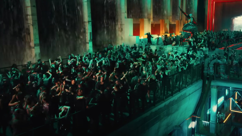 Crowd partying in nightclub