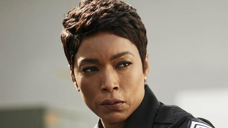 Angela Bassett stares