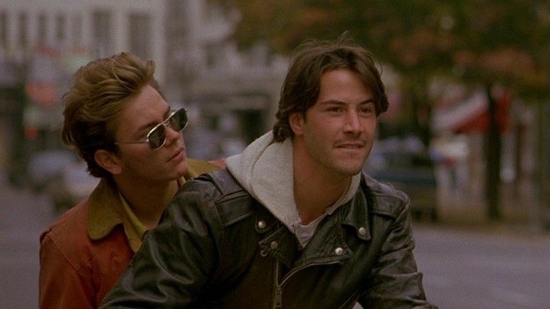 Keanu Reeves rides motorcycle