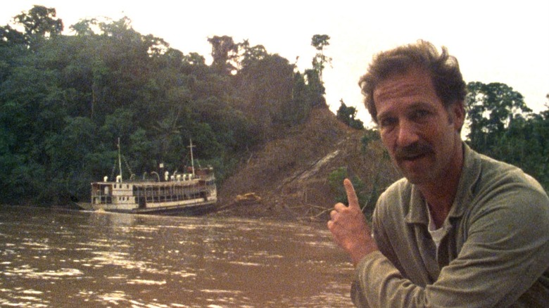Werner Herzog points at his boat problem