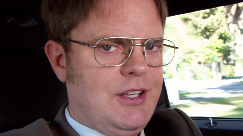 Dwight Schrute addressing camera