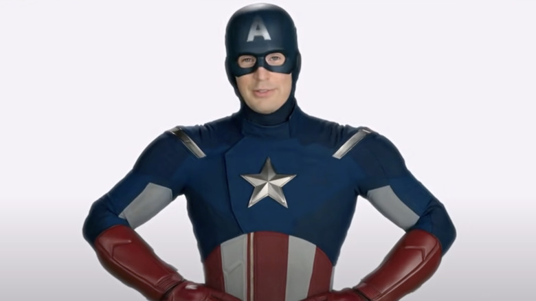 Captain America giving a PSA to the audience about the virtue of patience