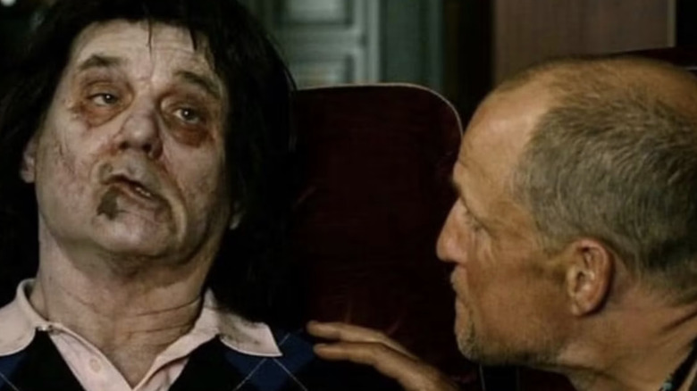 Tallahassee tries to comfort zombie Bill Murray in "Zombieland" (2009)