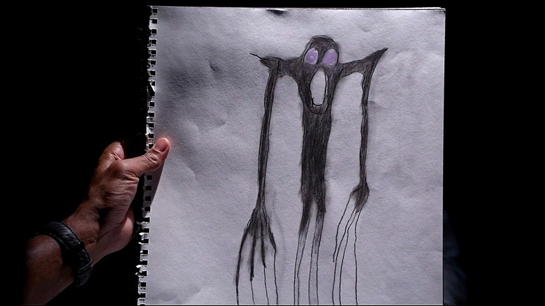 a victim's drawing of Mr. Scratch, the hallucinated monster central to s10e21 "Mr. Scratch"