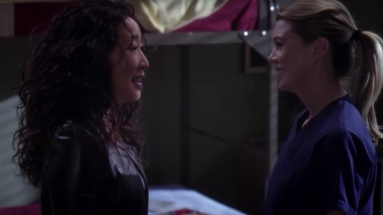 Cristina and Meredith look at each other