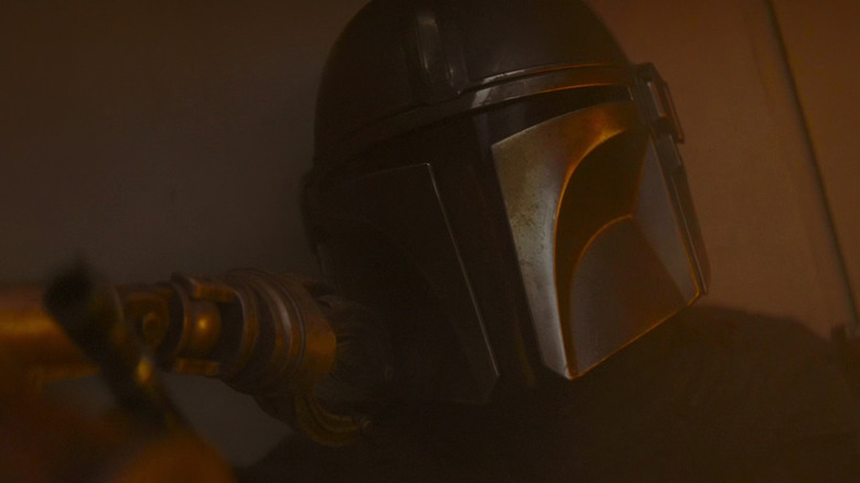 Din Djarin wearing helmet