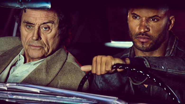 Ricky Whittle and Ian McShane in American Gods