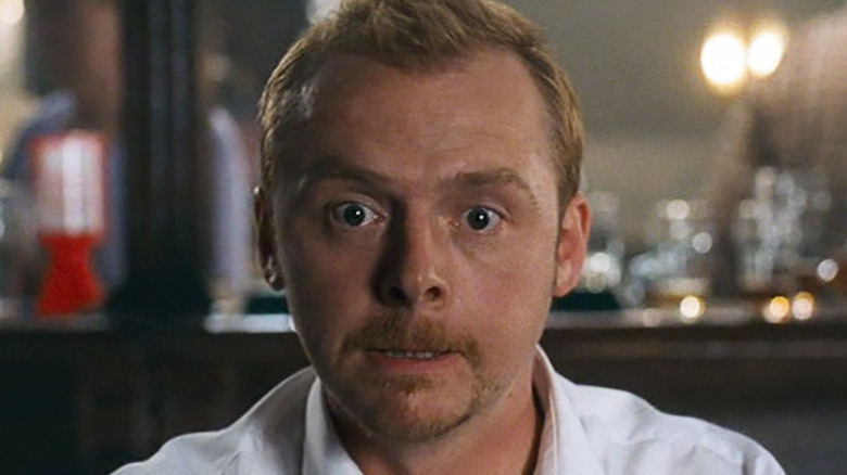 Simon Pegg's Shaun grimaces