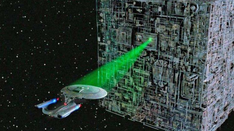 Borg Cube stealing Enterprise