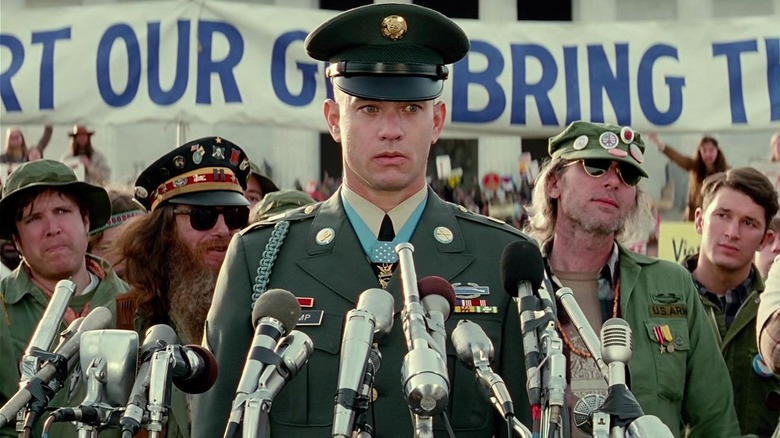 Forrest Gump giving a speech