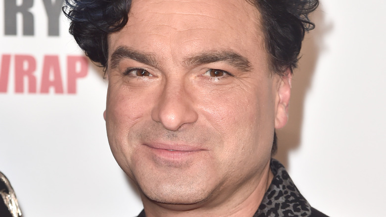 Johnny Galecki smiling slightly