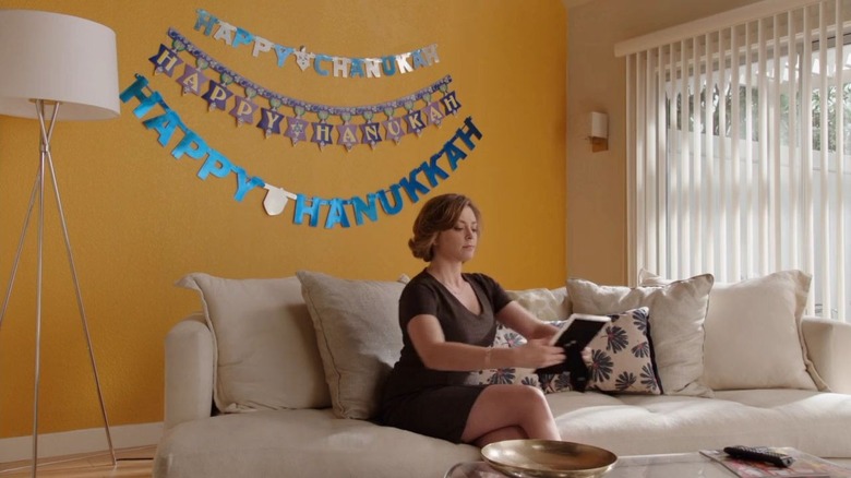 Rebecca Bunch and Hanukkah banners