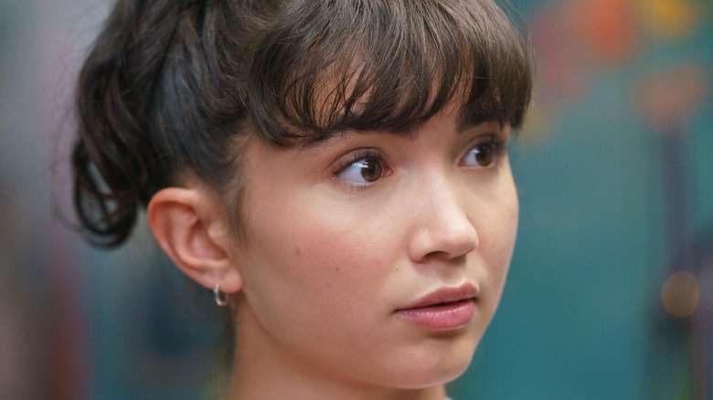 Rowan Blanchard with wide eyes 