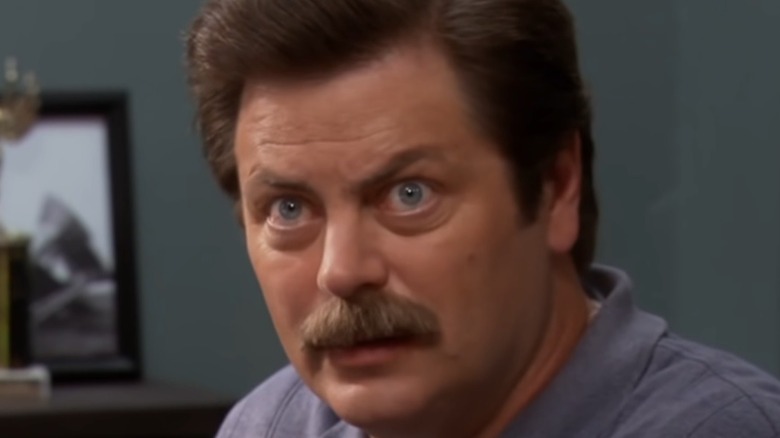 Ron Swanson looking concerned