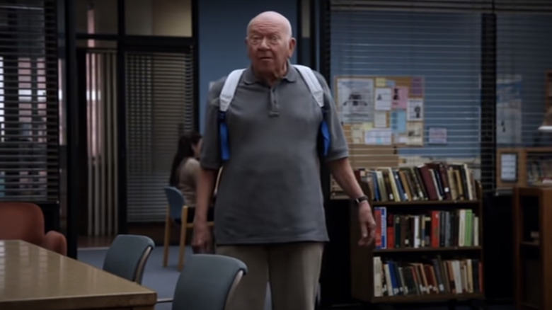 Richard Erdman as Leonard accusing Jeff of eating macaroni in Community 