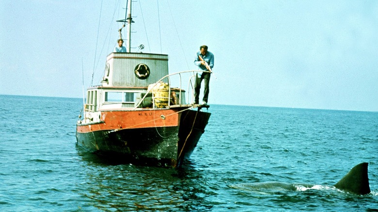 Battling the shark on the Orca