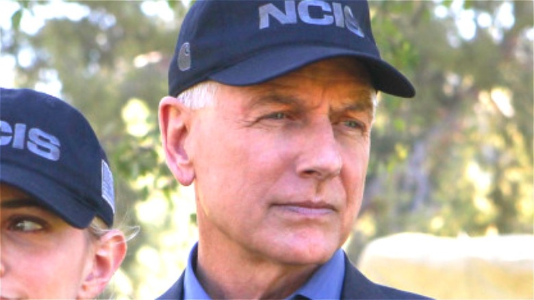Gibbs wearing an NCIS hat