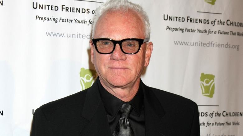 Malcolm McDowell smiling