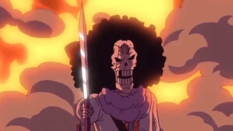 Brook brandishes his sword