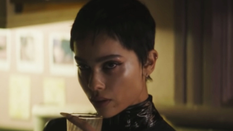 Selina Kyle holding drink