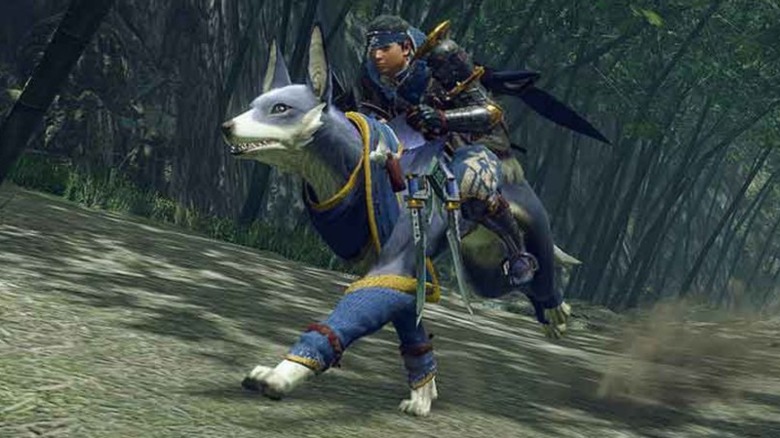 Monster Hunter Rise Screenshot Palamute and Hunter