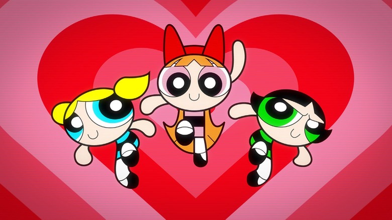 Bubbles, Blossom, and Buttercup in their signature opening title pose