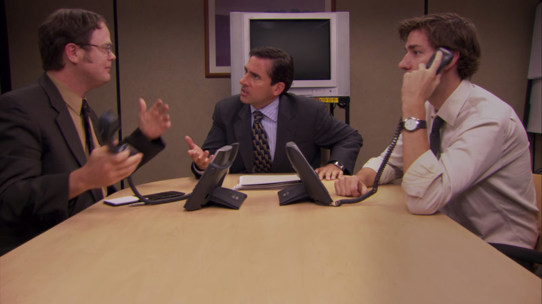 John Krasinski, Steve Carell, and Rainn Wilson in The Office