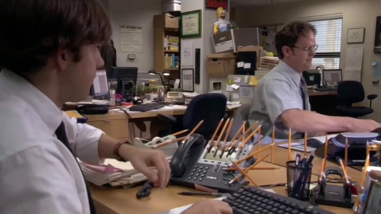 John Krasinski and Rainn Wilson in The Office