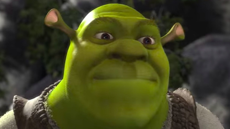 Shrek grimacing