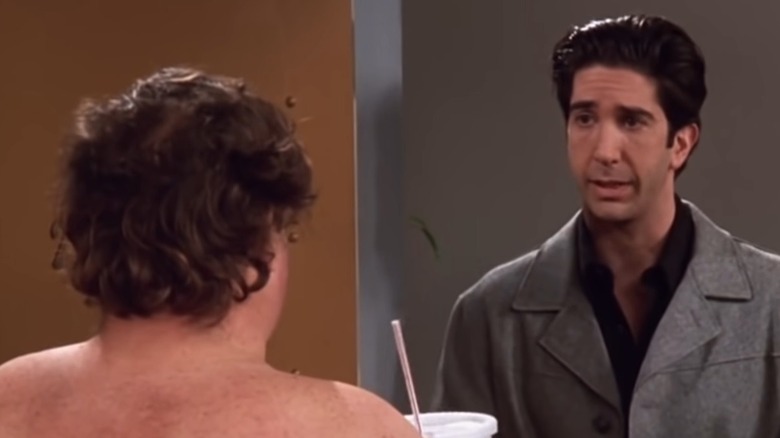 Ross talks to the Ugly Naked Guy from Friends