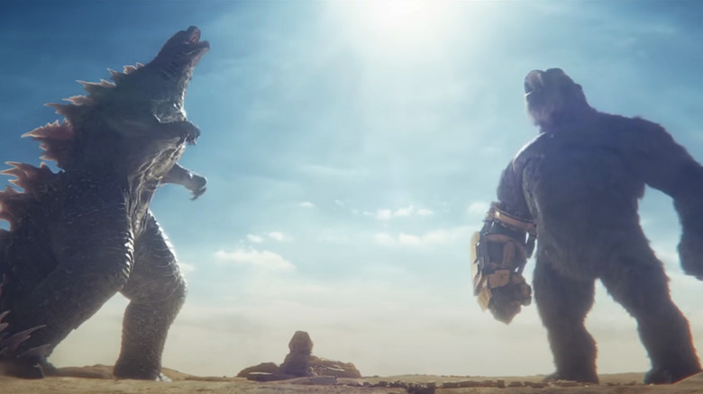 Godzilla and King Kong roar
