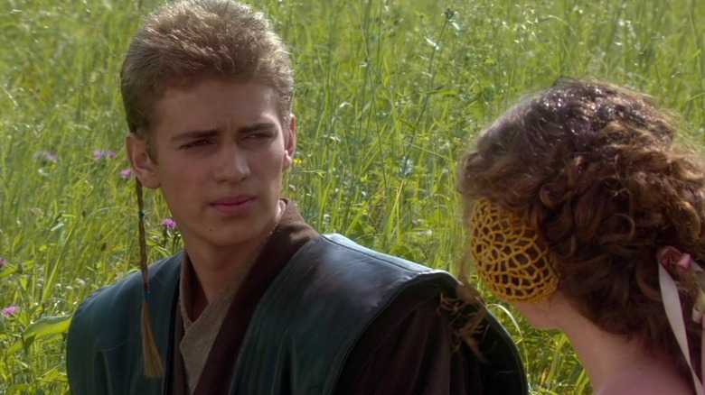 Anakin Skywalker looking at Padmé Amidala in Star Wars: Episode II – Attack of the Clones