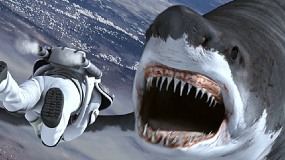 Syfy's Sharknado 3 attacking astronaut