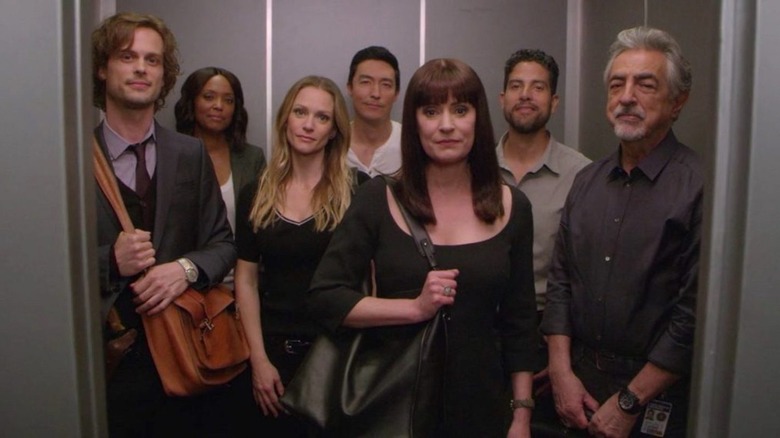 Criminal Minds cast in elevator
