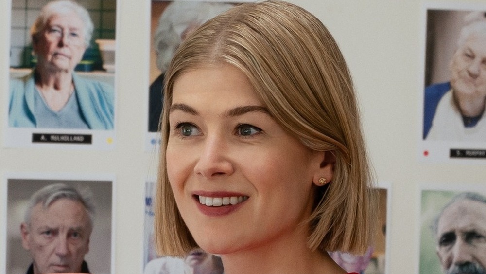 Rosamund Pike smiling