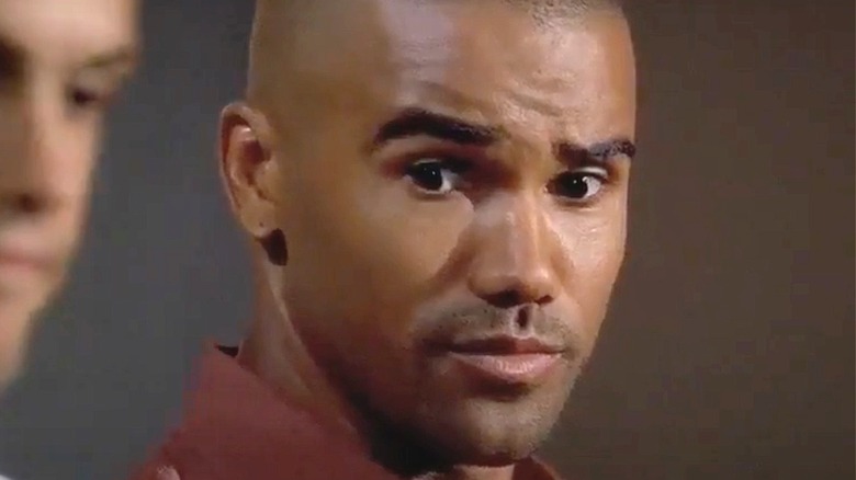 Derek Morgan looking shocked in Criminal Minds
