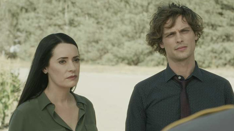 Paget Brewster and Matthew Gray Gubler in Criminal Minds