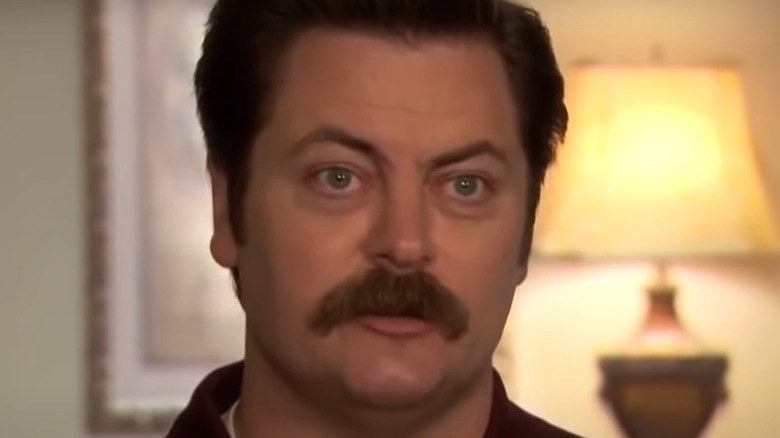 Ron Swanson talking to camera