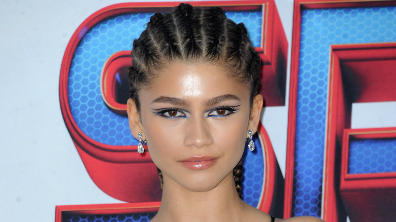 Zendaya wearing braids at the Spider-Man: No Way Home premiere