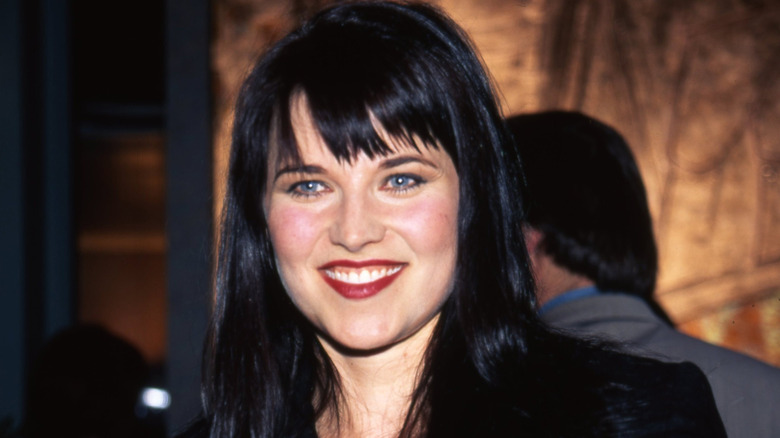 Lucy Lawless aka Xena: the Warrior Princess attends an event January 1996 in Los Angeles