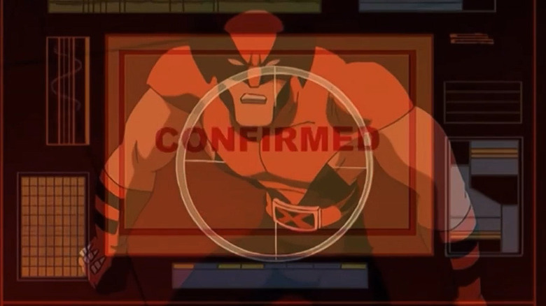 Wolverine looking up at a Sentinel in X-Men: Evolution (2000)