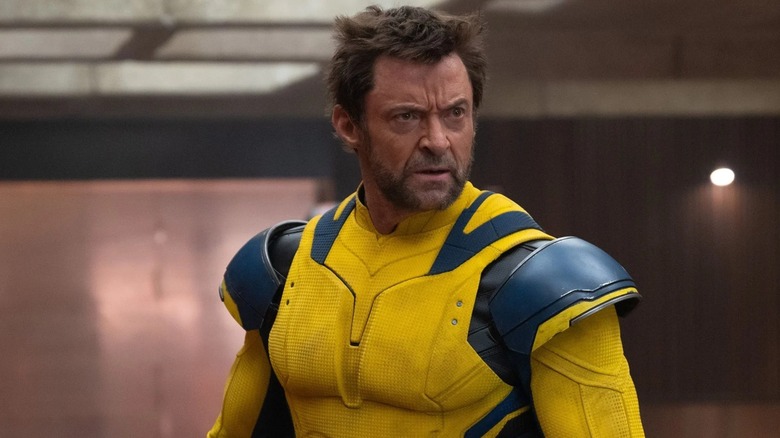 Wolverine looking confused in a TVA office in Deadpool and Wolverine (2024)