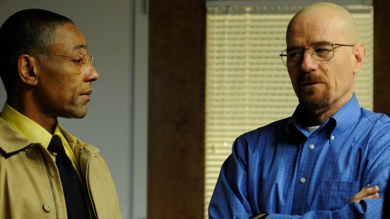 Walter and Gus in Breaking Bad