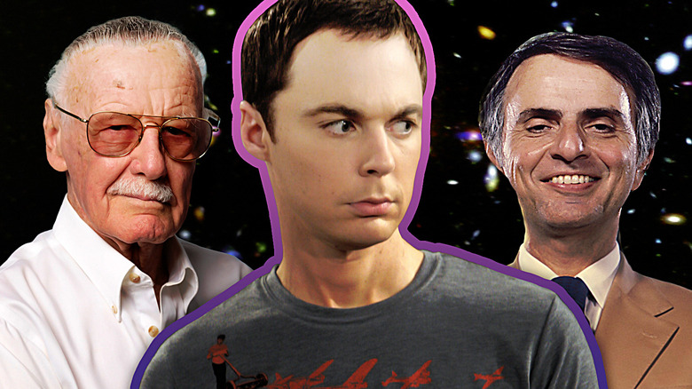 Sheldon Stan Lee and Carl Sagan stare