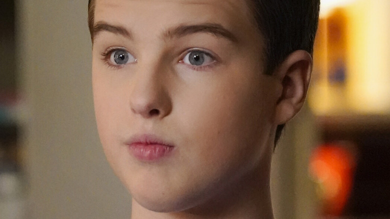 Young Sheldon looking surprised