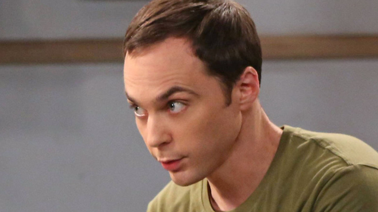 Sheldon makes a point in a police station in 